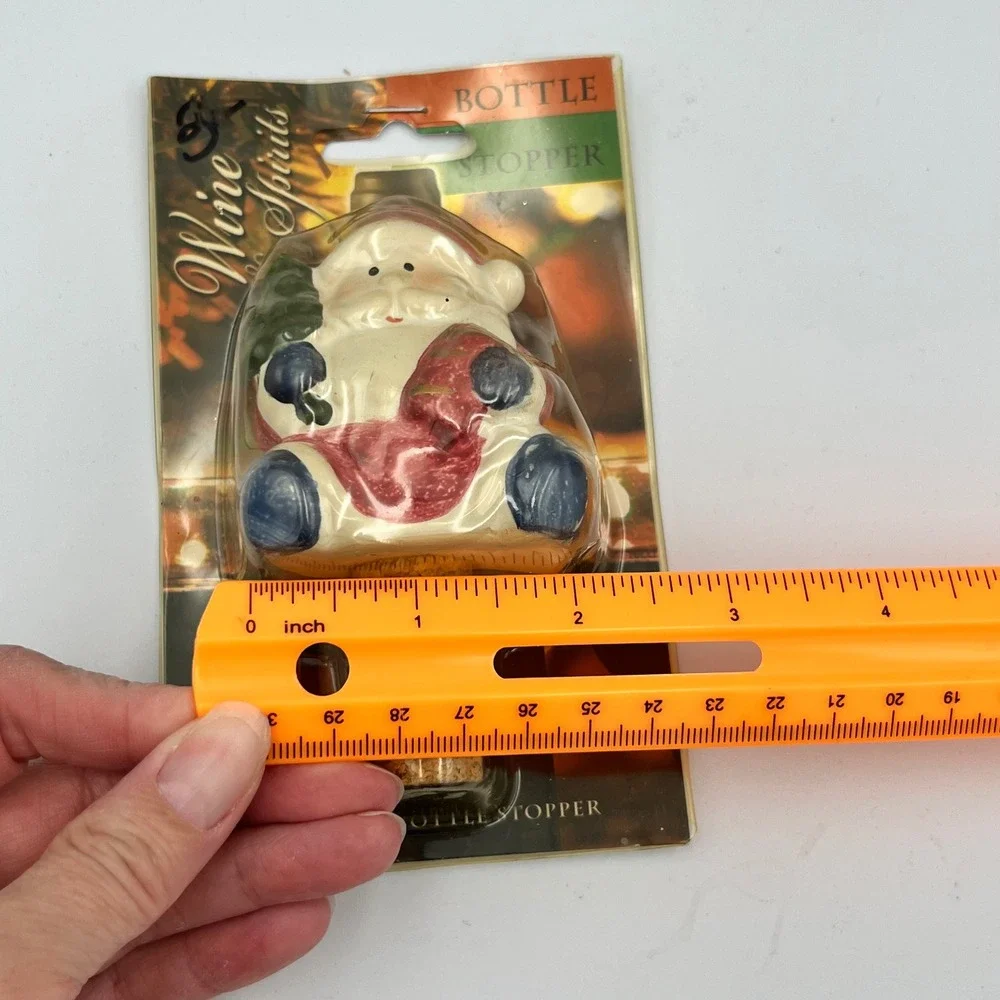 Holiday‎ Santa Claus Ceramic Bottle Stopper Wine Spirits Wrap Art New